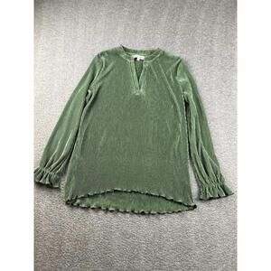 Absolutely Famous Green Velvet Long‎ Sleeve Top Size S